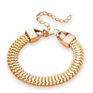 New Herringbone Chain Bracelet in ION Plated Gold Stainless Steel Bracelet